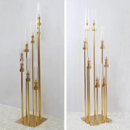 8 Head LED Gold Metal Stand Pillar