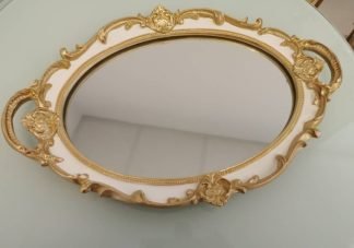 Cake Tray Gold Mirror Glass 3