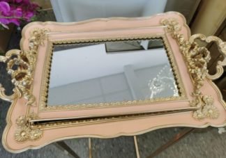 Cake Tray Gold Mirror Glass 4