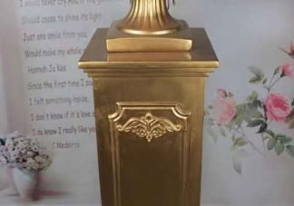 Gold Column Pedestal Pillar with Flower Vase Stand