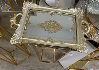 Silver Square Mirror Tray