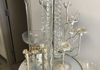 glass vase with crystal bead