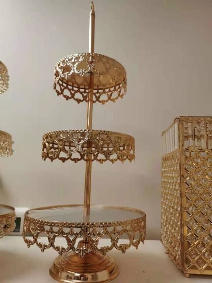 3 Tiered Cake Stand with Crown Border