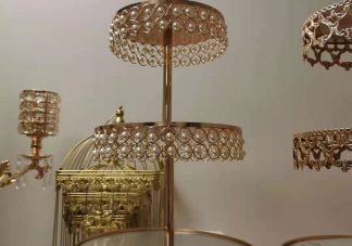 3 Tiered Cake Stand with Pearl Bead Border