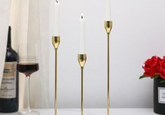 3 gold candle holder