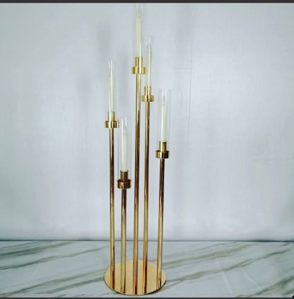 5 head candle holder metal