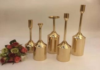 Gold Brass Candle Holders