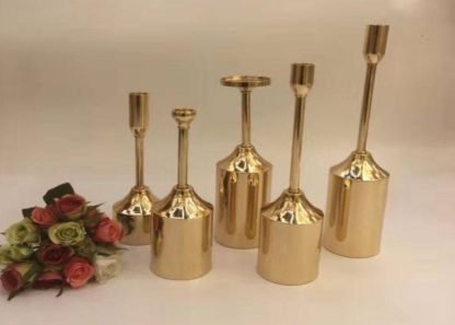 Gold Brass Candle Holders