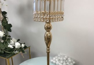 Gold Crystal Pillars Candle Holder 1