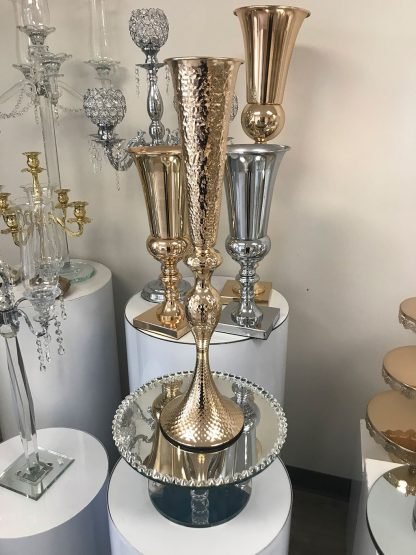 Gold Metal Trumpet Vase