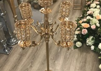 Gold Tall 5 Arms Candelabra