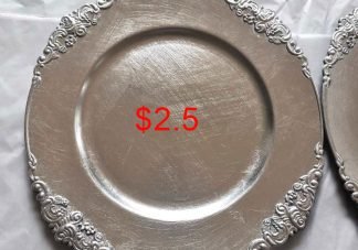 Vintage Round Charger Plate Silver