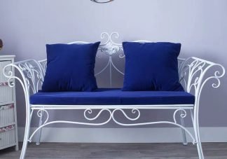 White Metal Sofa Couch Loveseat