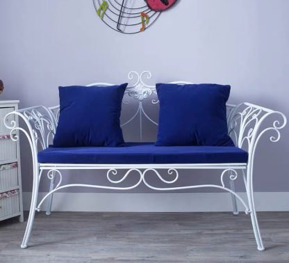 White Metal Sofa Couch Loveseat