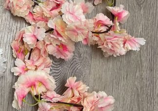 cherry blossom garland peach pink