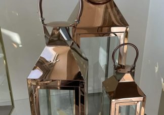 rose gold table lantern