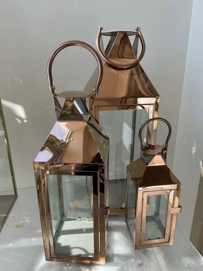 rose gold table lantern