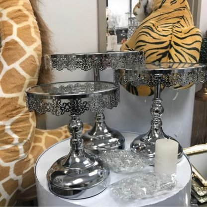 silver cake stand