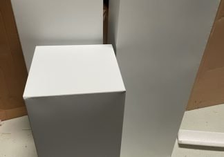 white square plinth