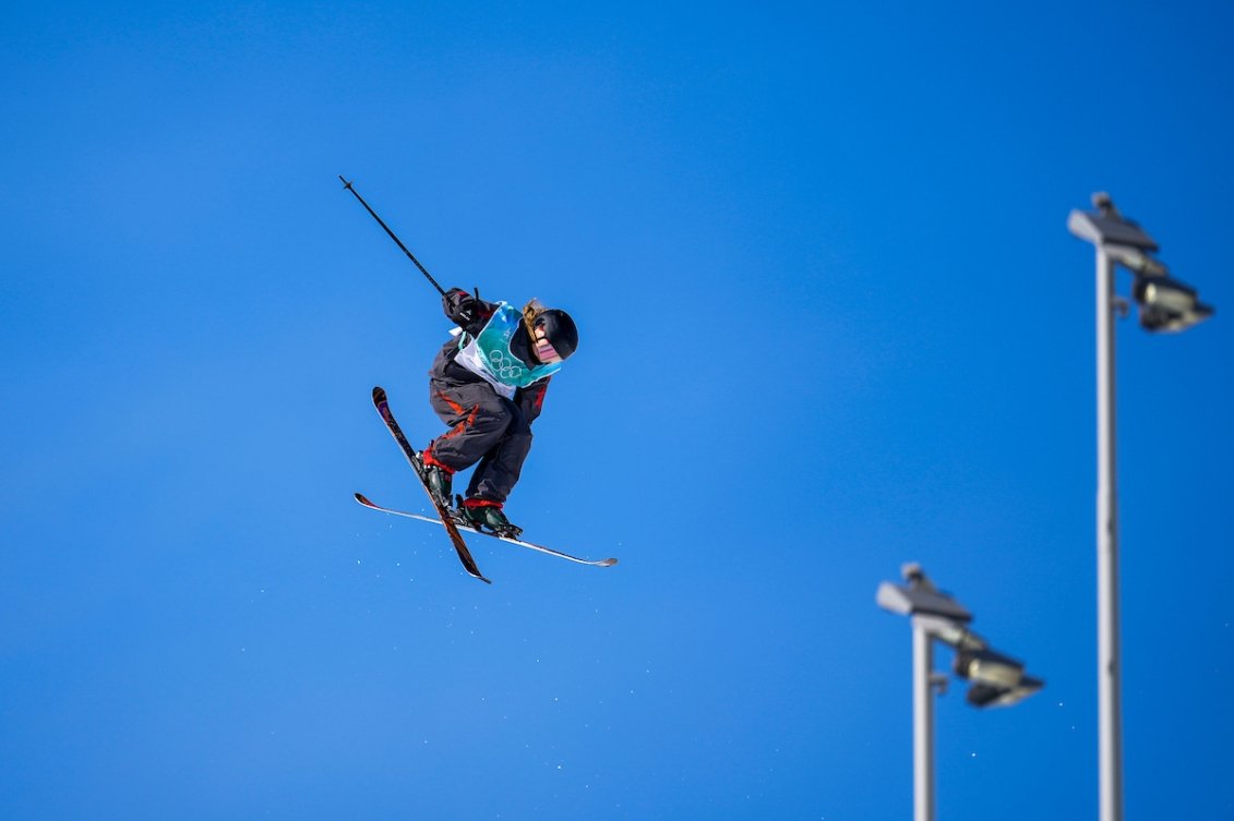 Team Canada freestyle skier Megan Oldham competes in the women’s big air qualification round