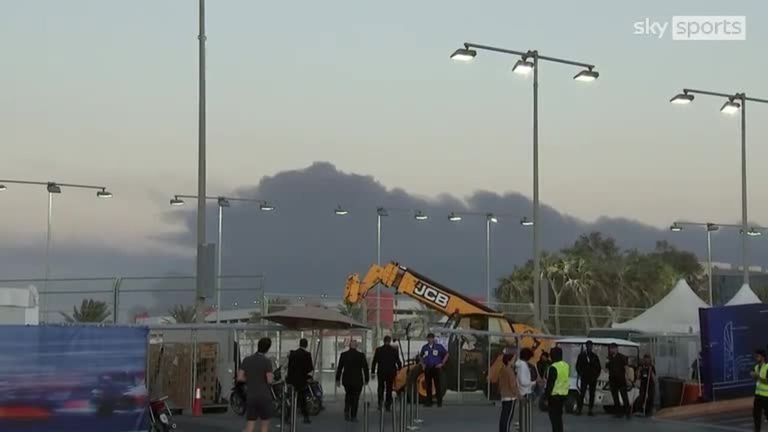 Watch the moment smoke was visible from the Jeddah Circuit in Saudi Arabia