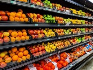 fresh fruit in grocery store