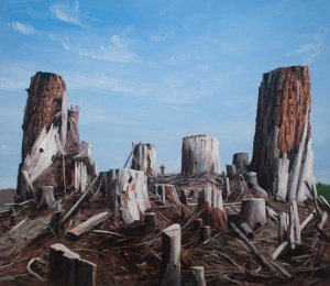 Painting of stumps