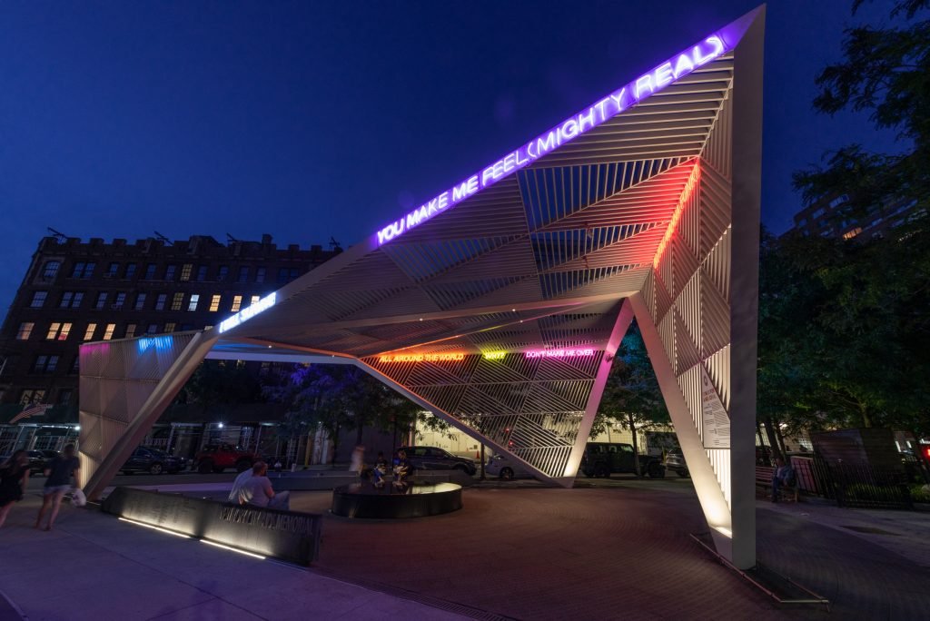 Steven Evans, <em>Songs for a Memorial</em> (2020-22). Photo courtesy of the New York City AIDS Memorial. 