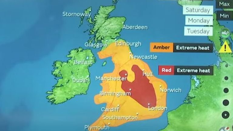 Temperatures will build over this weekend and early next week for much of England and Wales. pic: Met Office