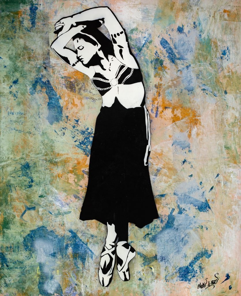 Blek Le Rat, <em>Danseuse Colour</em> (2021). Photo courtesy of West Chelsea Contemporary, New York. 